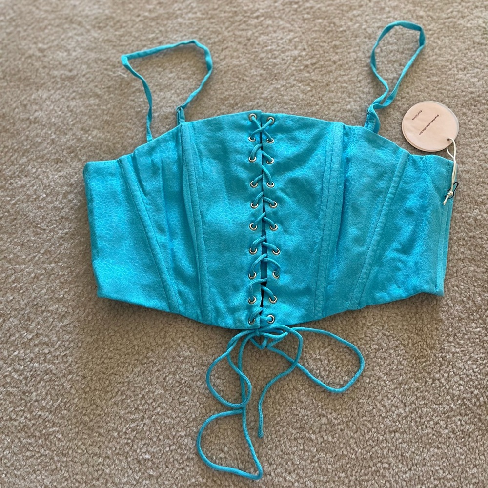 Camila Coelho Natal Top in Bright Blue